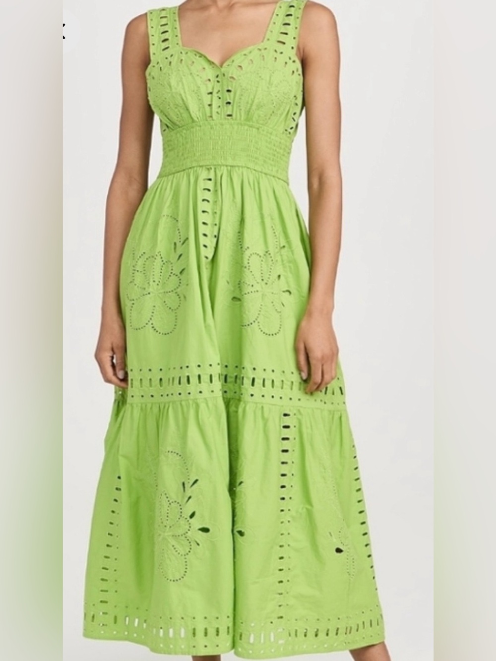 Rails Island Green Eyelet Embroidered Dress with lining